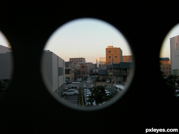 Through the parking lot walls